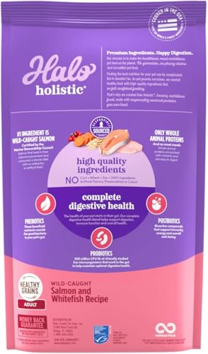 Halo Holistic Dry Cat Food, Wild-Caught Salmon & Whitefish Recipe, 6 lb - image 2