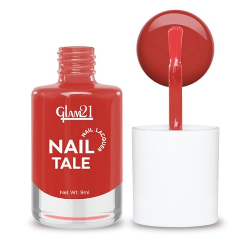 Image of Glam21 Nail Tale Nail Polish | Glossy Gel Finish | Rich Pigmentation | Chip Free | Quick Drying Formula | Long Lasting Nail Polish for Women | 9ml | Shade-21