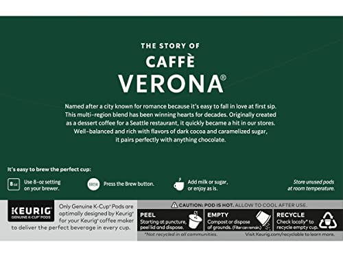 Image of Starbucks Cafe Verona Roast K Cup Pods, Dark Cocoa And Caramelized Sugar, 25.3 Ounce, Pack of 60