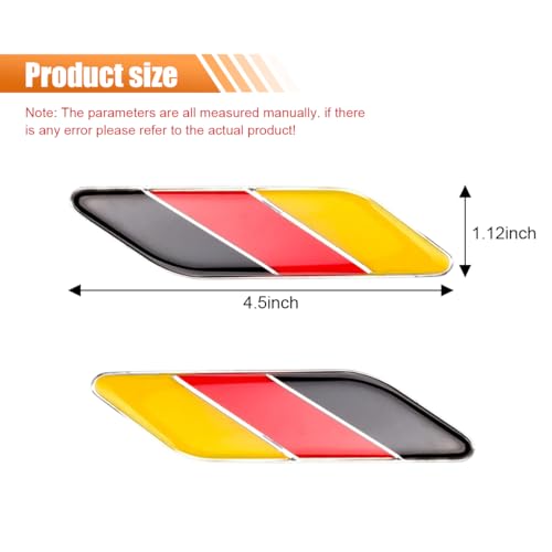 Image of Front & Tailgate 3D Germany Flag Grille Emblem Badge - Car Front Grill Badge Sign Emblem, Auto Bumper Fenders Decoration Sticker Decals Car Body Exterior Decor Accessories (2PCS Germany Flag)
