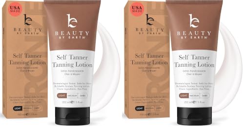 Image of Tanning Lotion Self Tanner - USA Made | Natural and Organic Ingredients Non Toxic Sunless Browning Lotion, Best Gradual Tanner for Men and Women