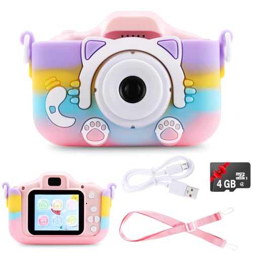 Image of MAVOKIS Kids Camera Digital Camera for Age 3-8, 1080P Toddler Camera for Kid with 32GB SD Card, Toddler Girls Toys Age 6-9, Christmas Birthday Gifts for Children, Purple (Kids cam Pink)