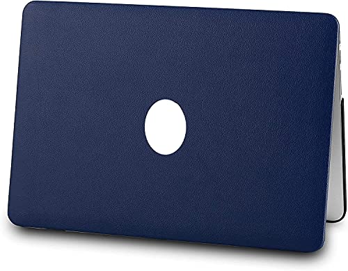 Image of SwooK PU Leather Surface Case Cover for MacBook Pro 16 Inch 2019 2020 Release A2141 MacBook Pro 16 Inch Hard Shell Cover Case, Navy Blue