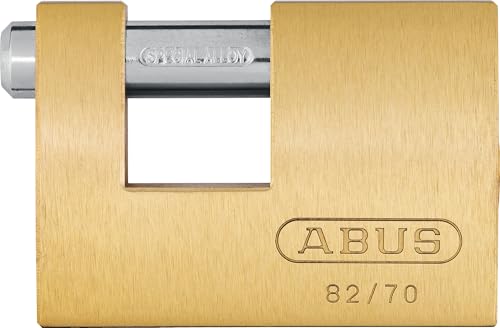 ABUS Brass Padlock 82/70 - Monoblock Padlock for Roller grilles, Vending Machines, containers and Much More. - Locking Bolt Made of Hardened Steel - ABUS Security Level 6