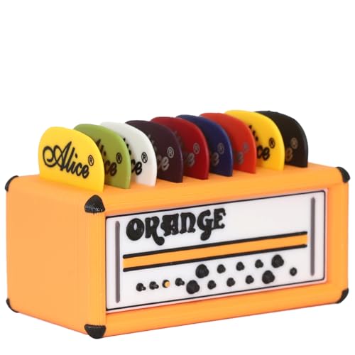 Keeytaa Guitar Picks Holder Box Amplifier Speaker Style Includes guitar picks of 10 different thicknesses Gift For Guitar Players Guitarists (holding up to 9 picks)