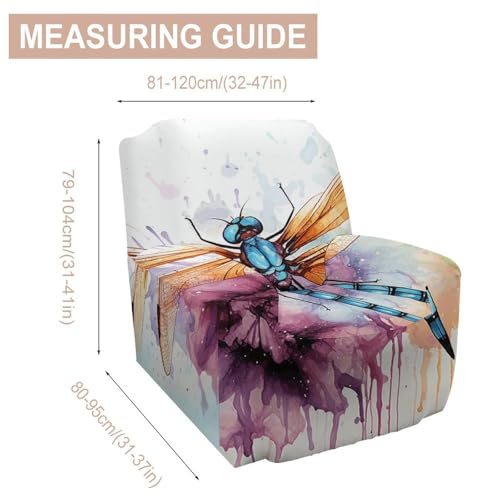 Housse de canapé extensible libellule aquarelle 81-119 cm durable