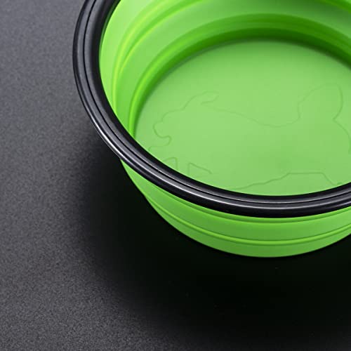 HORRAu 2*350ml Collapsible Dog Bowls with Carabiner Clip, Portable Travel Pet Food Water Bowl(Blue+Green) - Image 5