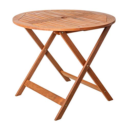 Mesa de jardín Auxiliar nórdica de Madera marrón de 90x76 cm - LOLAhome