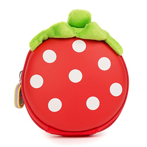 Boppi Tiny Trekker Pochette de Voyage à Mousqueton pour Enfant - Mini-Besace de Voyage à Fermeture éclair pour Enfant - Fraise