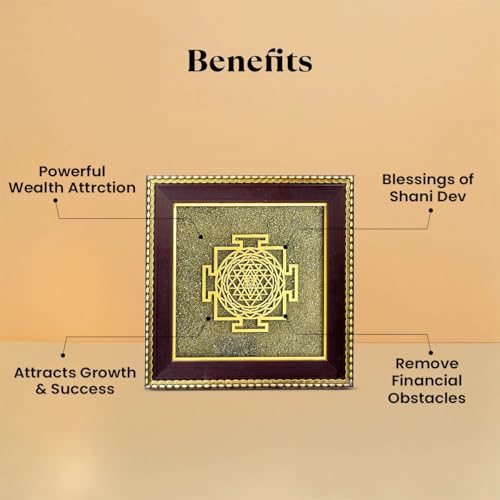 Image of Astrotalk Shree Yantra on Raw Pyrite Frame | Pyrite Attracts Money, Shree Yantra Draws Abundance | Removes Financial Blocks & Boosts Prosperity | Vastu Items for Home & Office | 19x19x1 cm | 1 Piece