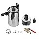 VOBOR Oil Catch Can, Universal Aluminiumbehälter Auto Reservoir Tank, Ölauffangbehälter mit Luftfilter (Silber)