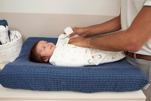 MEYCO Baby Pucktuch 0-3M. Pucksack Swaddle 1,0TOG Neugeborene Moon Indigo – Ansicht 4