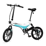 Swagtron Swagcycle EB-7 Elite Folding Electric Bike with Removable Battery and Rear Suspension,...