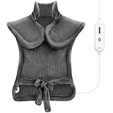 Tefici Heating Pad for Back Pain, Fathers Day Dad Men Him, FSA Eligible HSA Approved,24'' x33''Fast Heating,Electric Heat Pad, 2H Auto-Off,Neck and Shoulder Heat Pad,ETL Certified,Gray