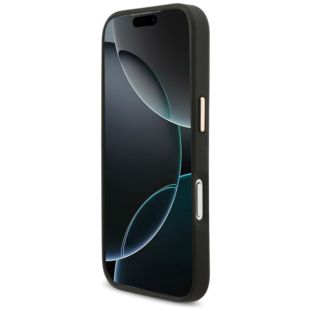 CG MOBILE Karl Lagerfeld duży pasek Choupette metalowe logo kompatybilne z MagSafe etui do iPhone 17 Pro Max (czarne)