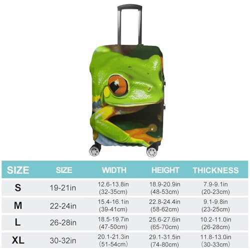 Carry on Luggage Cover Yellow Eye Green Frog Suitcase Covers for Luggages Tsa Approved Travel Luggage Sleeve Protector Elastic Suitcase Protector Anti-Scratch Washable Fits 19-30 Inch Case -L2