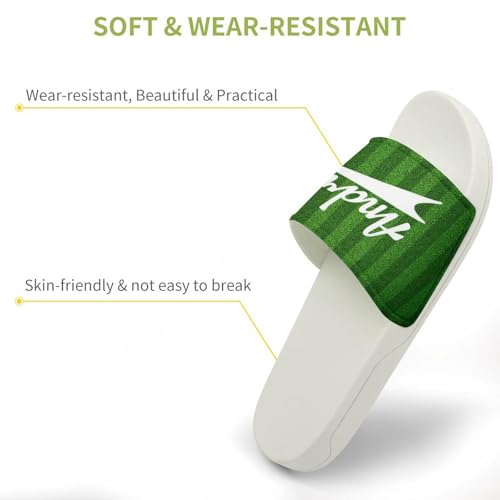 Custom Sports Slides Personalized Slippers - Baseball Sandals Quick Drying Softball Slippers Indoor Outdoor,Gifts for Men Youth Boy (White,Style 29)3