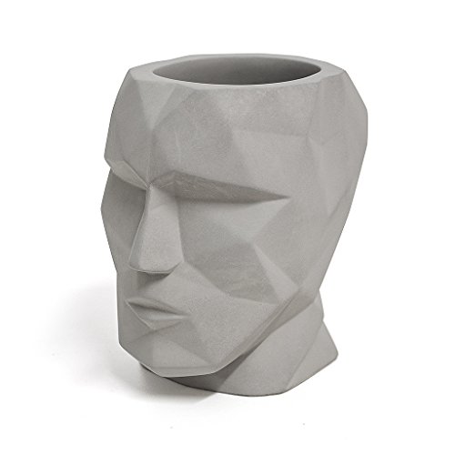 Balvi Portalápices The Head Color Gris Forma de Cabeza Silueta geométrica Cemento