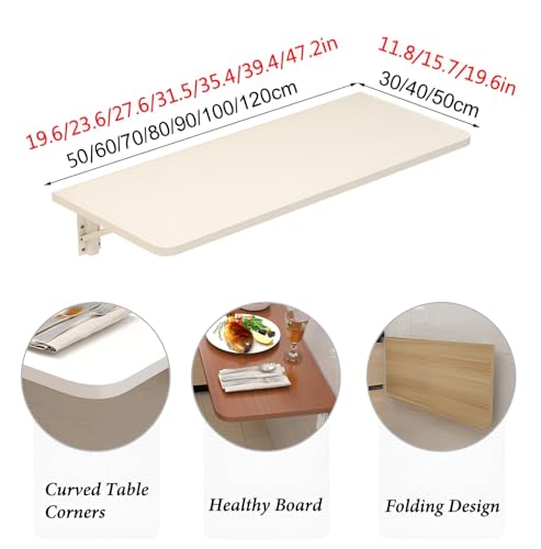 Table murale rabattable compacte 50x30 cm pour petit espace