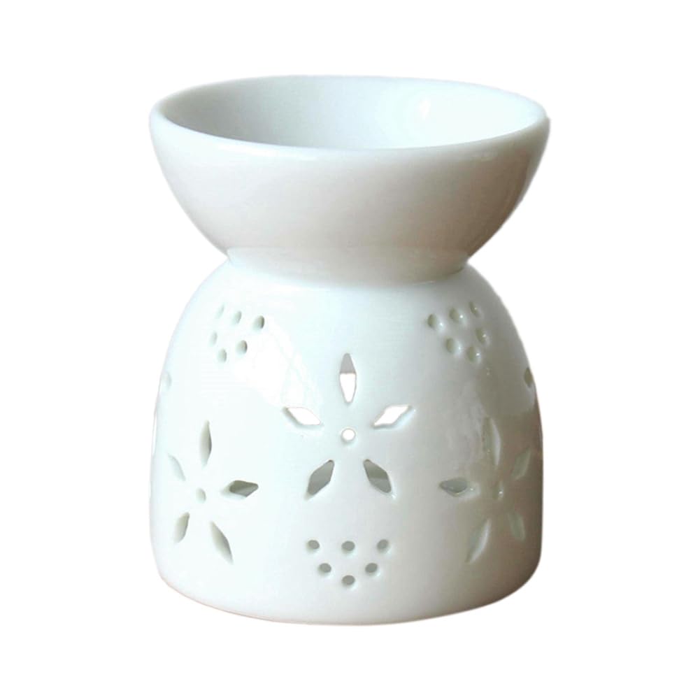 CTRLZS Handicraft Decoration Hollow-Out Aromatherapy Stove Ceramic Flower Pattern Candlestick Handmade Style 2