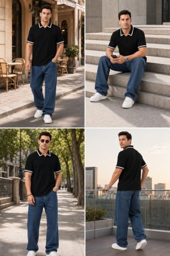 Image of Leriya Fashion Men Poly Cotton Fabric, Half Sleeve, Breathable Comfort, Everyday Casual Wear, S-4XL