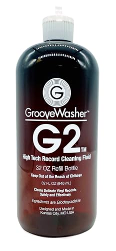 GrooveWasher G2 Vinyl Record Cleaner Solution Fluid 32 Fl Oz Refill Bottle
