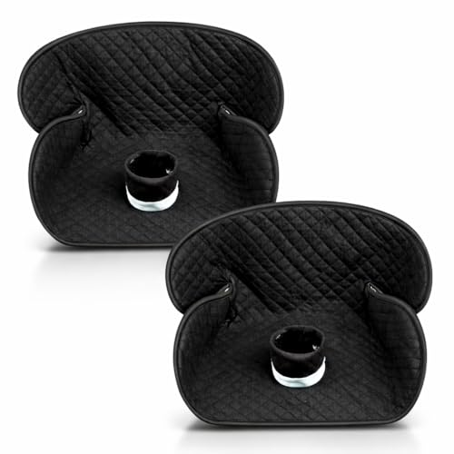 ADEQUL Potty Training Car Seat Protector 2 Pack Waterproof Piddle Pads Carseat 100% Leak-Proof Machine Washable Car Seat Liner Non-Slip Crash-Test Approved Cover for Toddlers (Black)