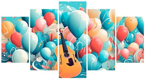 Peinture diamant adulte guitare à ballons grand format 225x135cm broderie puzzle complet