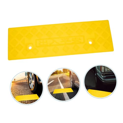 BESTYASH 2 piezas rampas de goma resistentes para entrada de coches y umbrales, amarillas, antideslizantes, multiuso para sillas de ruedas, scooters y acceso vehicular miniatura 4