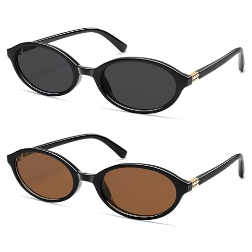 Retro Oval Sunglasses for Women Men Small 90s Trendy Narrow Vintage Fashion Funny Chic Sun Glasses AP3728