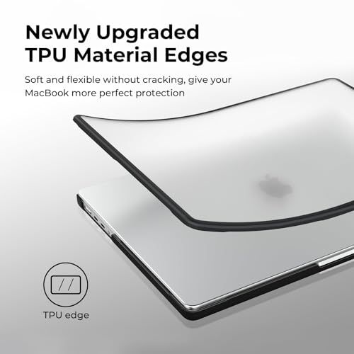 Image of BlueSwan Hard Shell Case Compatible for MacBook Pro 16 inch M5 2026 2025-2021 M4 M3 M2 M1 Pro /Max Chip, A3429 A3428 A3403 A3186 A2991 A2780 A2485, Matte Cover Anti-Cracking TPU Bumper, Frosted Clear