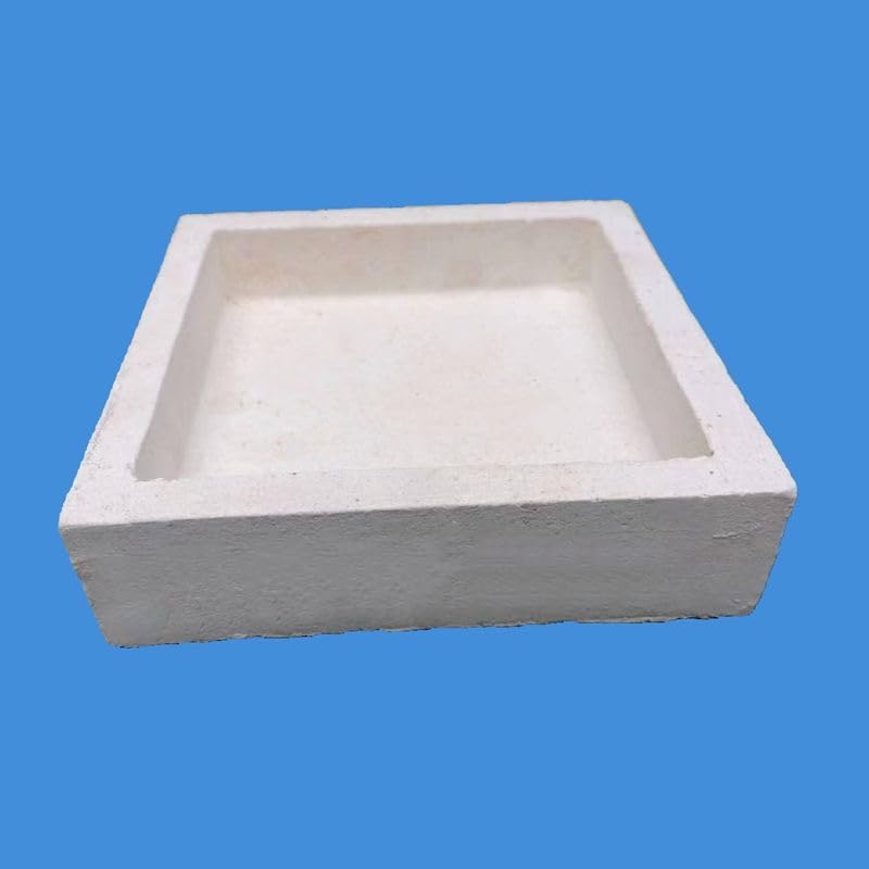 1pc High Temperature Resistant Mullite Corundum Crucible Saggar for Lithium Battery Powder Baking - Alumina Composite(138 x 138 x 37 mm)