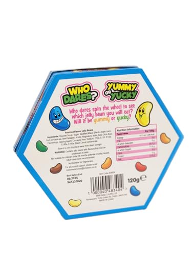 Exciting ZED Candy Double Dares Game, 100g Jelly Bean Sweets, Spin & Challenge Xmas Party Fun (Pack Of 1)