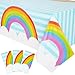Juvale 3-Pack Rainbow Plastic Tablecloth - Rectangle 54 x 108 Inch Disposable Table Cover, Fits Up to 8-Foot Long Tables, Unicorn, Fantasy Themed Decorations, Rainbow Party Supplies, 4.5 x 9 Feet