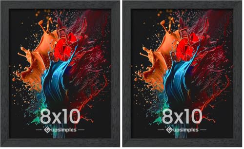 Image of upsimples 8x10 Picture Frame, Wall Gallery Photo Frames with Engineered Wood, Black 2 Pack