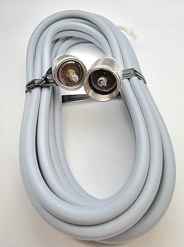 Workman 12' RG8X Coaxial Cable with PL259 Connectors on Each End - Gray
