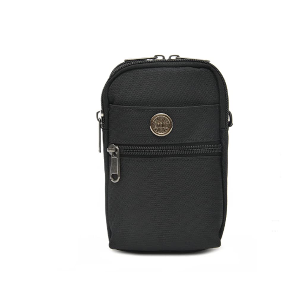 Yizelli Small Crossbody Bag Multifunction Phone Pouch Mini Nylon Shoulder Bag Outdoor Waist Bag Pouch for Men Women (Black)