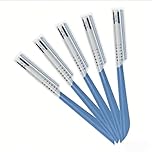 Beard Mustache Straight Edge Razors, Men's Beards Edgers Trimmer Shaping Tool, Eyebrow Shaper with Stainless Steel Blade for Women&Men Grooming/Styling (Blue, 5 Pcs)