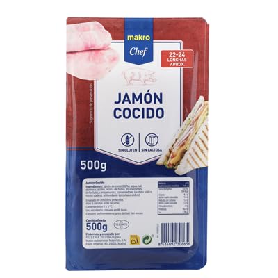 Jamón Cocido Chef – Lonchas Finas y Jugosas, Listas para tus Mejores Sandwiches 500g. (Producto Refrigerado) (3 PAQUETES 500g.)