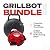 Grillbot Automatic Grill Cleaning Robot with Nylon Brushes, Electric BBQ Cleaner Brush with Motorized Power, Cordless Rechargeable Grill Scrubber for Outdoor Grills (Red and Case)