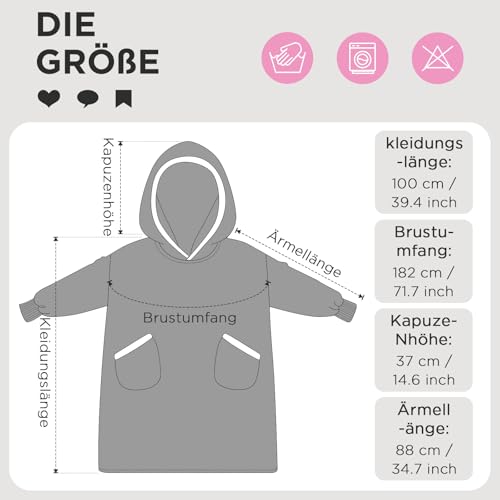 OLAOLA Rentier Decken-Hoodie Unisex, Warme Oversized Sherpa Kuscheldecke – Ansicht 6