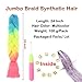 Synthetic Jumbo Braiding Hair Extensions Flosius Jumbo Braids with Glitter Braiding Flosius 6 Bundles for Twist Crochet Weave Braid Hair 24 Inch (Multicolor)