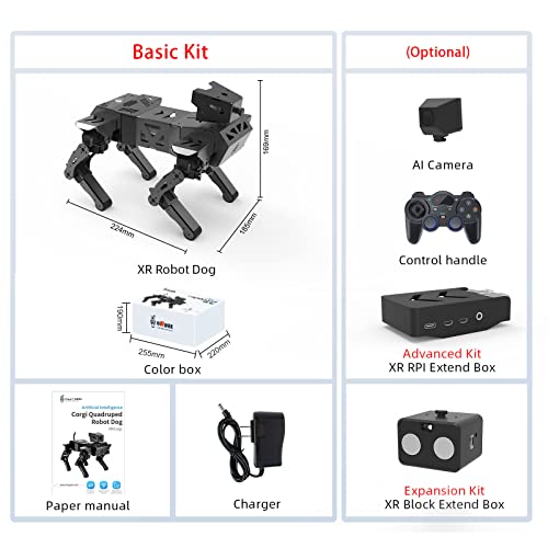 XiaoR Geek Smart Robot Dog Kit, 12 DOF Programmable Bionic Metal STEM Learning Toy, Open Source ESP32 Educational Project for Teens Adults, Wireless App Control(Basic Kit) - Image 6