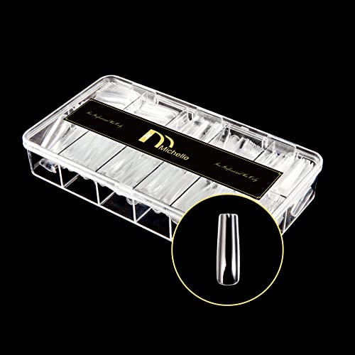 Michelle 500Pcs Gel Nails Tips Square Shape Long Full cover 10 Sizes with Case