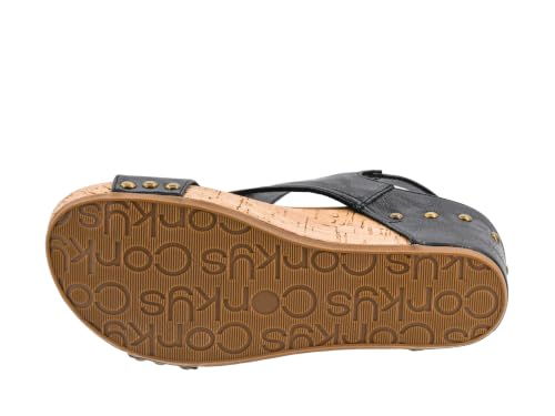 Image of Corkys Footwear Womens Carley Wedges, Featuring Corkys EVA Foam Cushioned Insoles, A 2.5 Inch Heel, Lightweight For All Day Wear, And Hook And Loop Closure