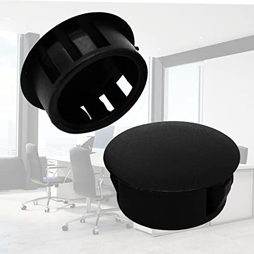 Image of 20mm Black Hole Plugs Plastic Flush Type Hole Plugs Snap in Locking Hole Tube,Tube Fastener Cover,Round Snap in Type Locking Furniture Hole Plugs,Panel Theft-Proof Door Plug(50pcs)