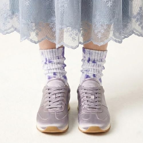 Image of COUVER Womens Scrunched Slouch Socks Soft Cotton Breathable Retro Crew or Knee High, Multiple Colors