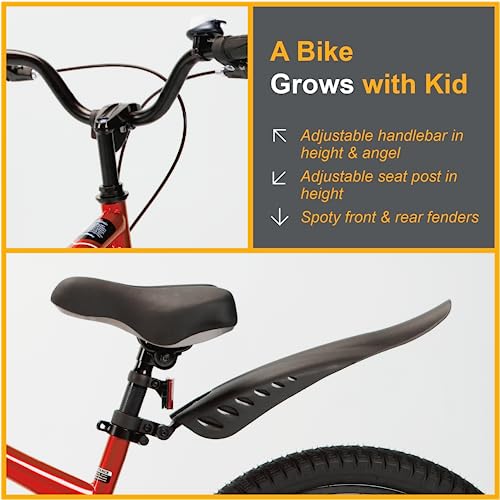 Image of RoyalBaby Bicycle for Kids Cycle for 8 to 12 Years Boys & Girls 20 Inch | Training Wheels | Adjustable Seat | 1 Year Warranty | Orange