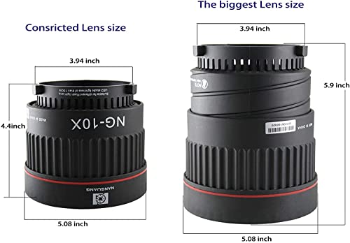Image of Hersmay NG-10X Bowens Mount Fresnel Lens Focusing Adapter Fresnel Spot S-Mount Adapter 10-40 5X Brighter for Godox sl-60w Bowens Mount Studio Light Flash LED Light 4 Color Gel Filters