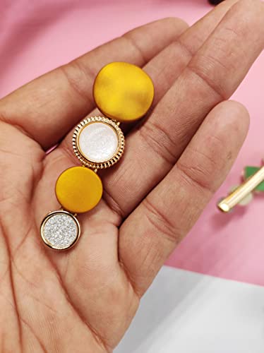 Image of ANNACREATIONS 5 Piece Korean Style Pearl Metal Hair clips, Plastic Pearl Barrettes Hairpin for Women & Girls(Golden)